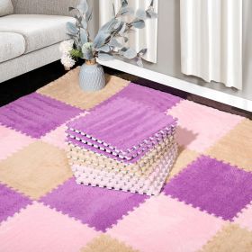 12 Pcs Plush Interlocking Carpet Tiles, Non-Toxic Foam Carpet Tiles for Toddler Baby, Machine-Washable, Anti-Slip