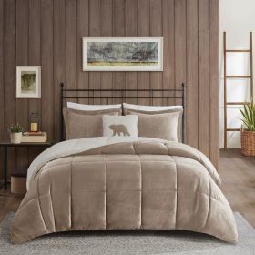 Plush to Sherpa Down Alternative Comforter Set (Color: as Pic)